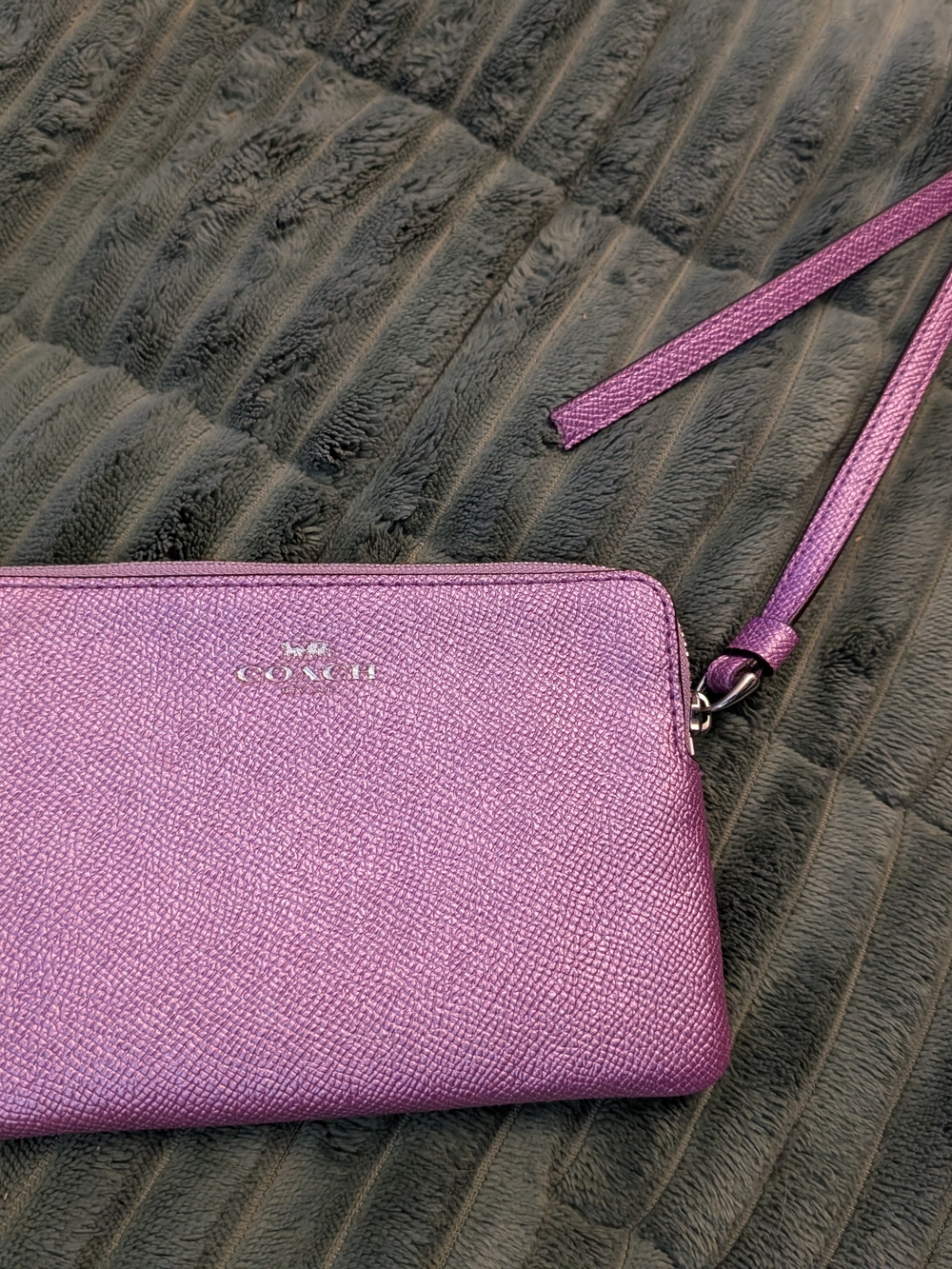 COACH Purple Wristlet - Saffiano Leather